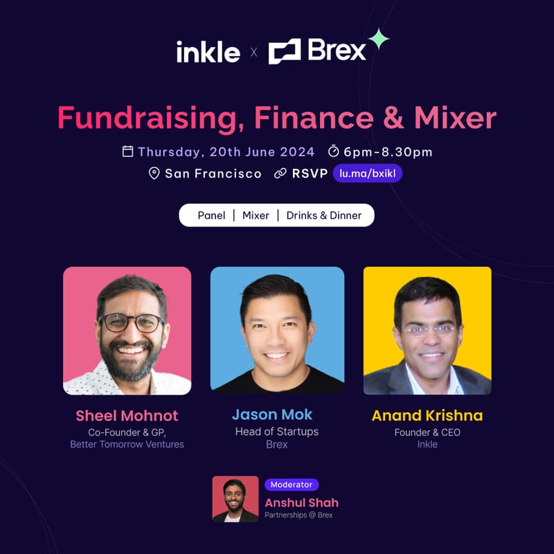 Cover Image for Inkle x Brex: Fundraising, Finance & Mixer